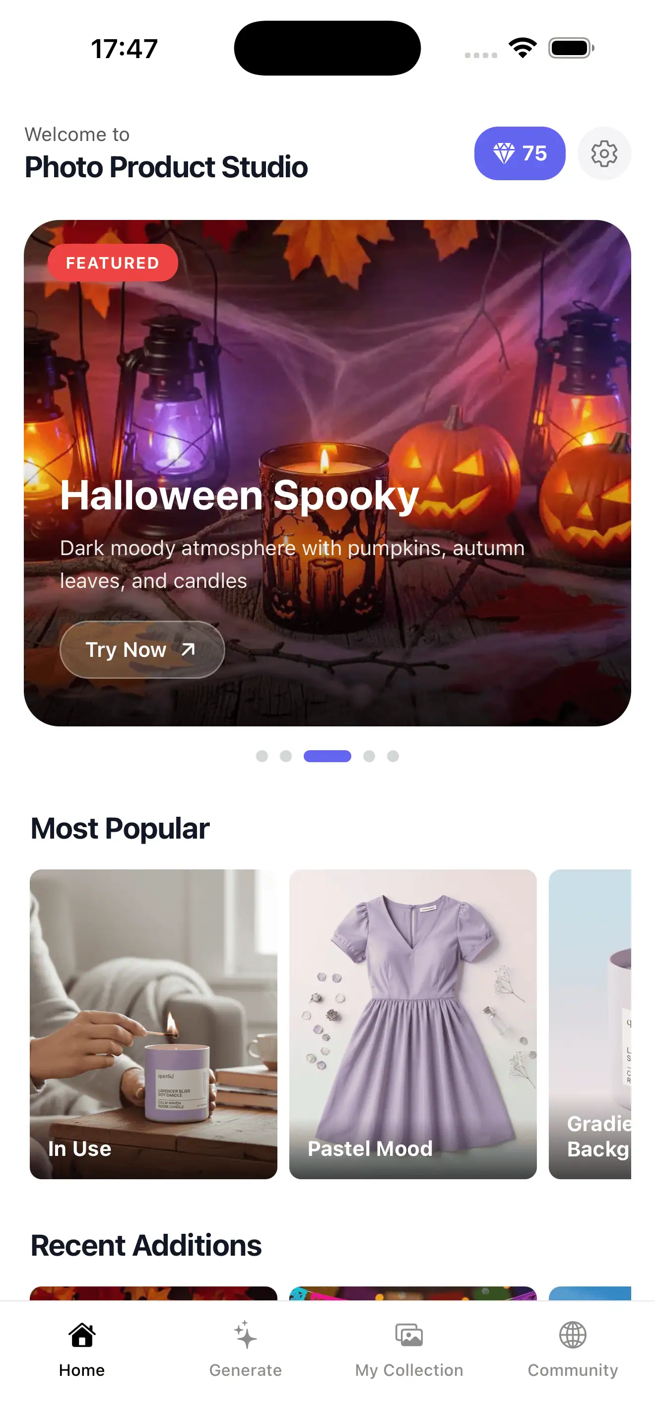 Pocket Studio dashboard interface